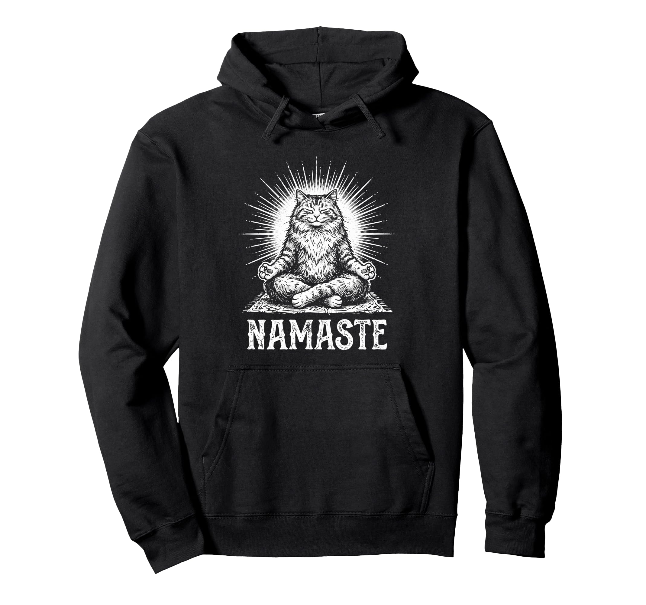 Namaste Cat Yoga Meditation Lover Zen Hoodie - Novelty Apparel Unisex - T-Shirt, Sweatshirt, Hoodie