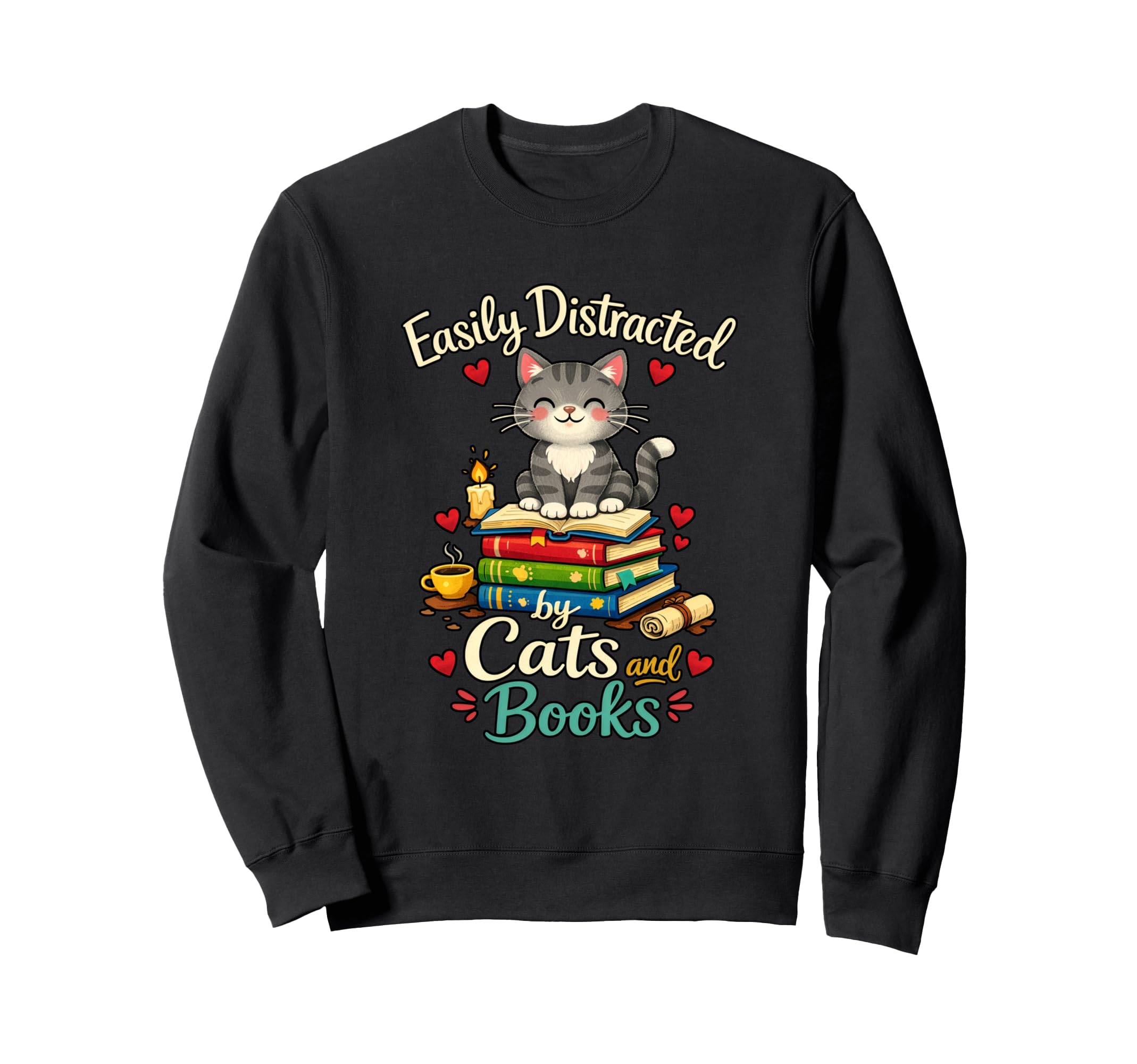 Adorable Bookworm Easily Sweatshirt - Custom Art Print for Adults - T-Shirt, Sweatshirt, Hoodie