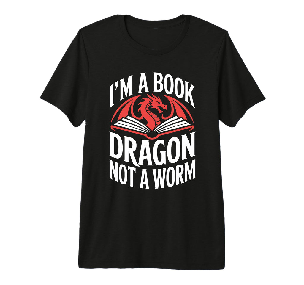 Funny Book Dragon Not Bookworm T-Shirt - Minimalist Print for Adults - T-Shirt, Sweatshirt, Hoodie
