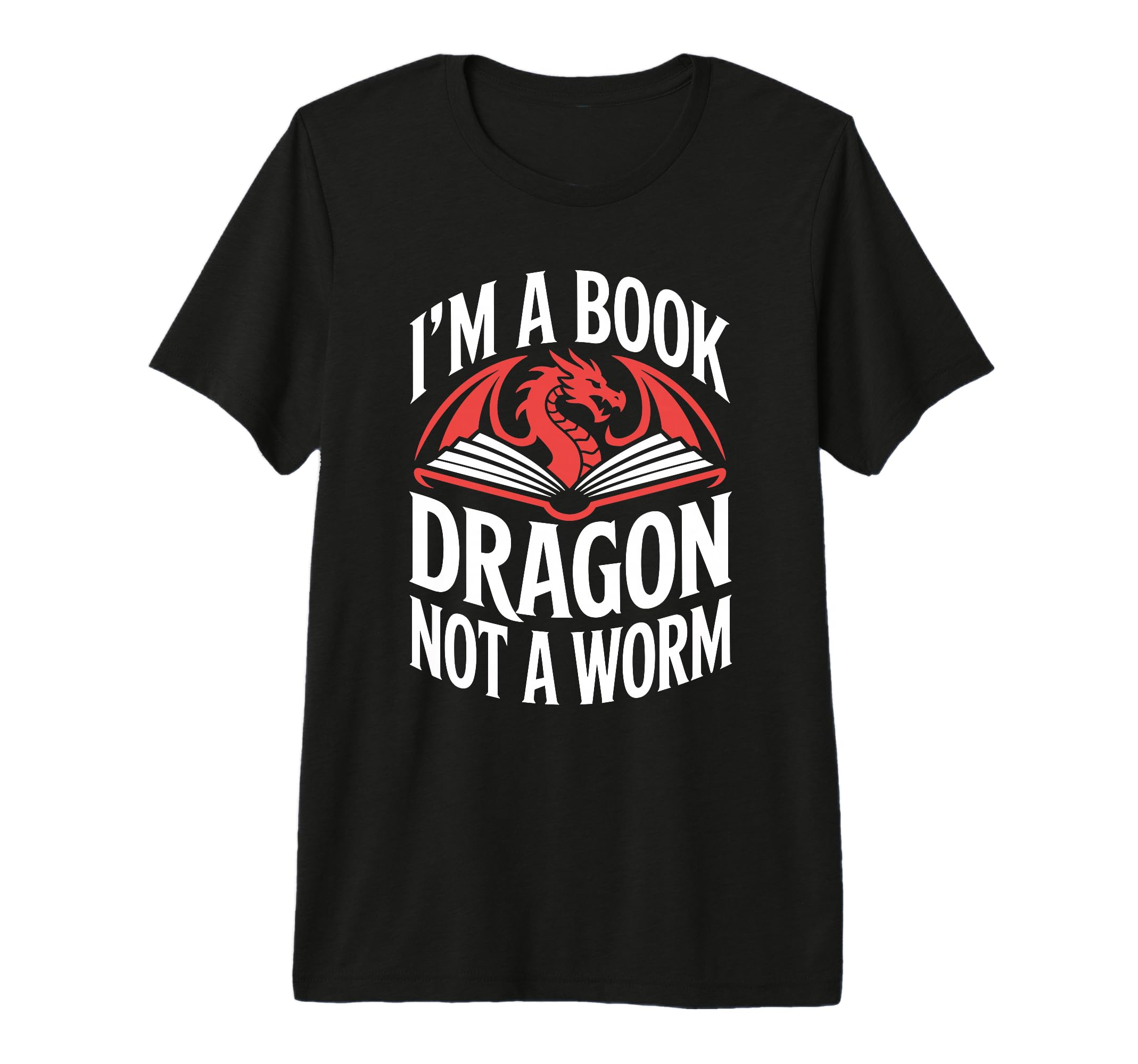 Funny Book Dragon Not Bookworm T-Shirt - Minimalist Print for Adults - T-Shirt, Sweatshirt, Hoodie