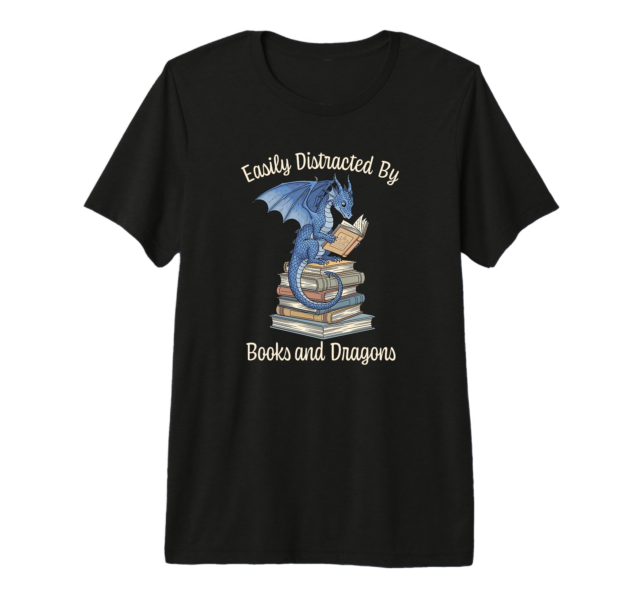 Easily Distracted Books And Dragons T-Shirt - Graphic Print Men Women - T-Shirt, Sweatshirt, Hoodie