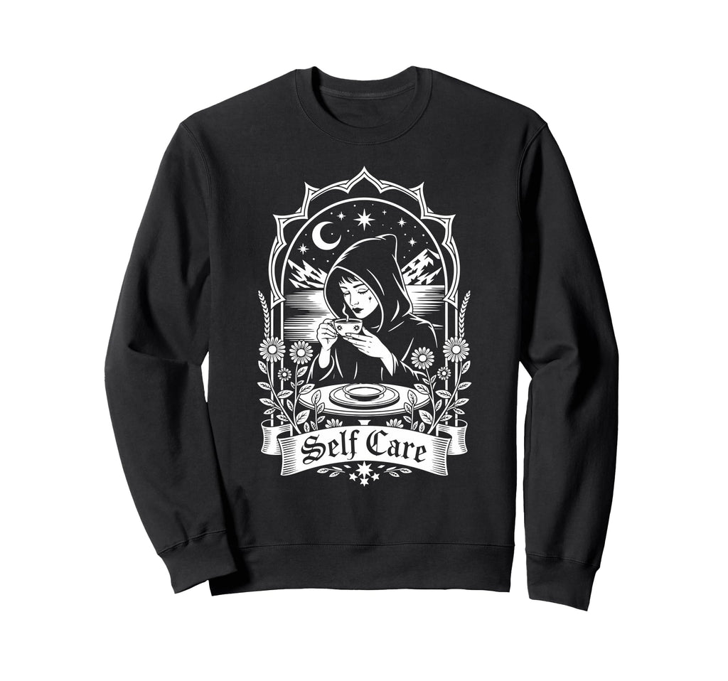 Self Care Tarot Card Night Sky And Sweatshirt - Custom Art Print Unisex - T-Shirt, Sweatshirt, Hoodie