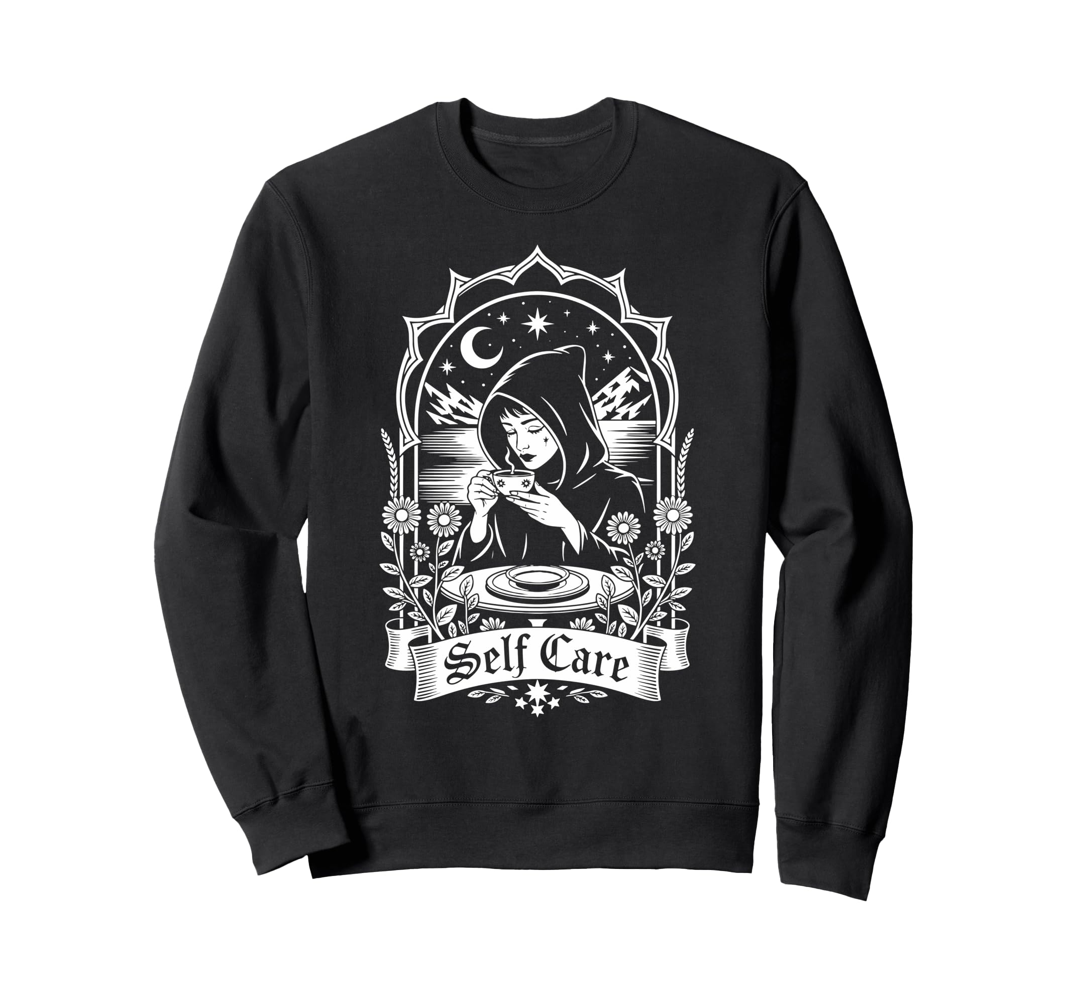 Self Care Tarot Card Night Sky And Sweatshirt - Custom Art Print Unisex - T-Shirt, Sweatshirt, Hoodie