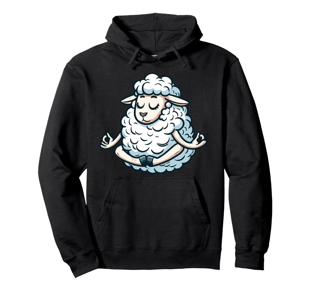 Meditation Sheep Yoga Pose Relaxing Hoodie - Minimalist Print for Adults - T-Shirt, Sweatshirt, Hoodie