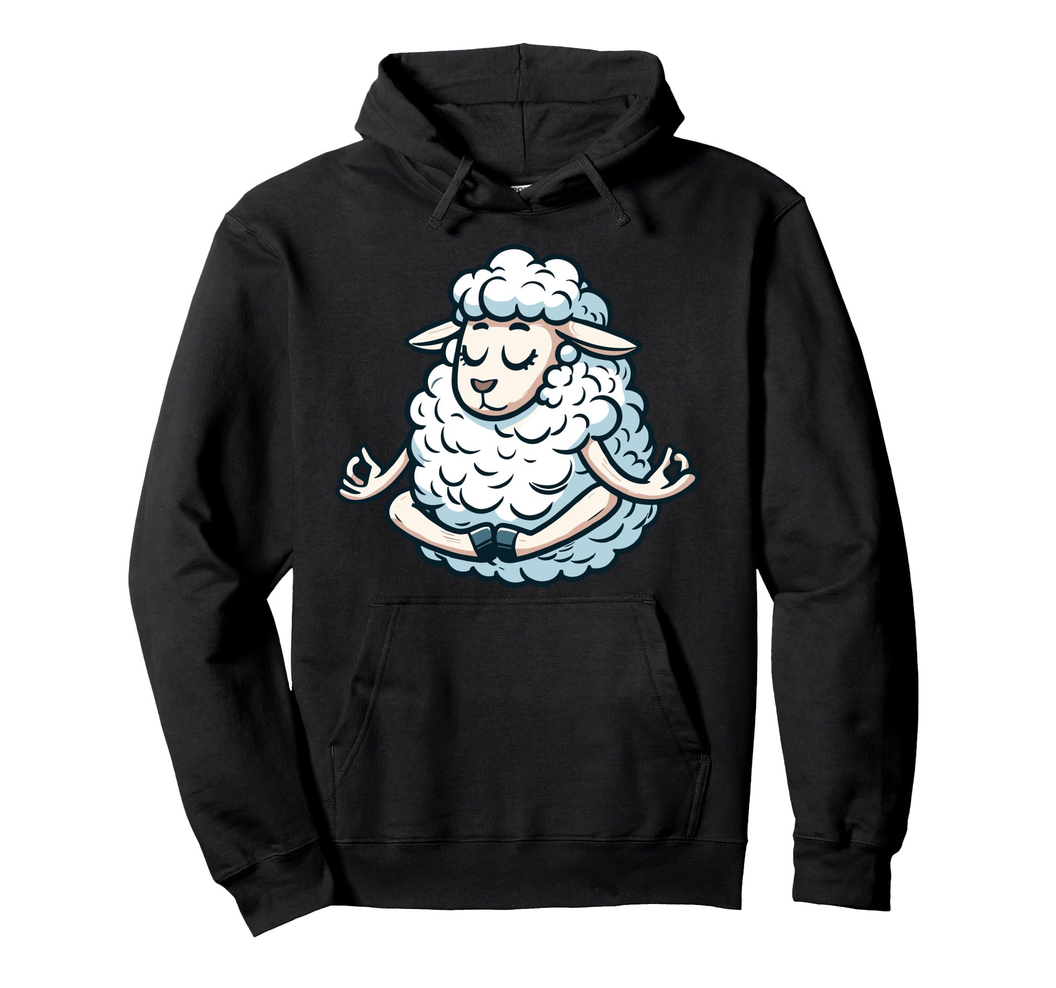 Meditation Sheep Yoga Pose Relaxing Hoodie - Minimalist Print for Adults - T-Shirt, Sweatshirt, Hoodie