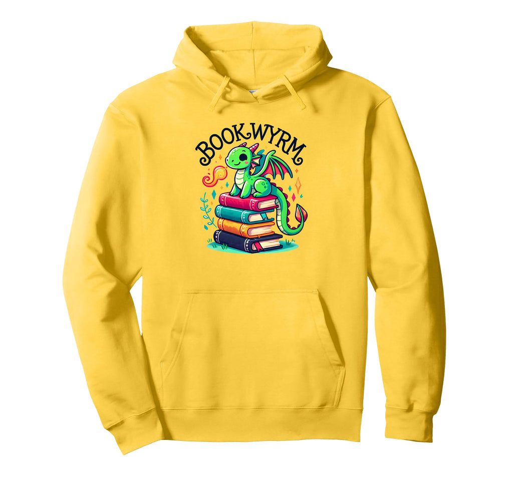 Kawaii Dragon Books Book Worm Hoodie - Streetwear Style Men Women - T-Shirt, Sweatshirt, Hoodie