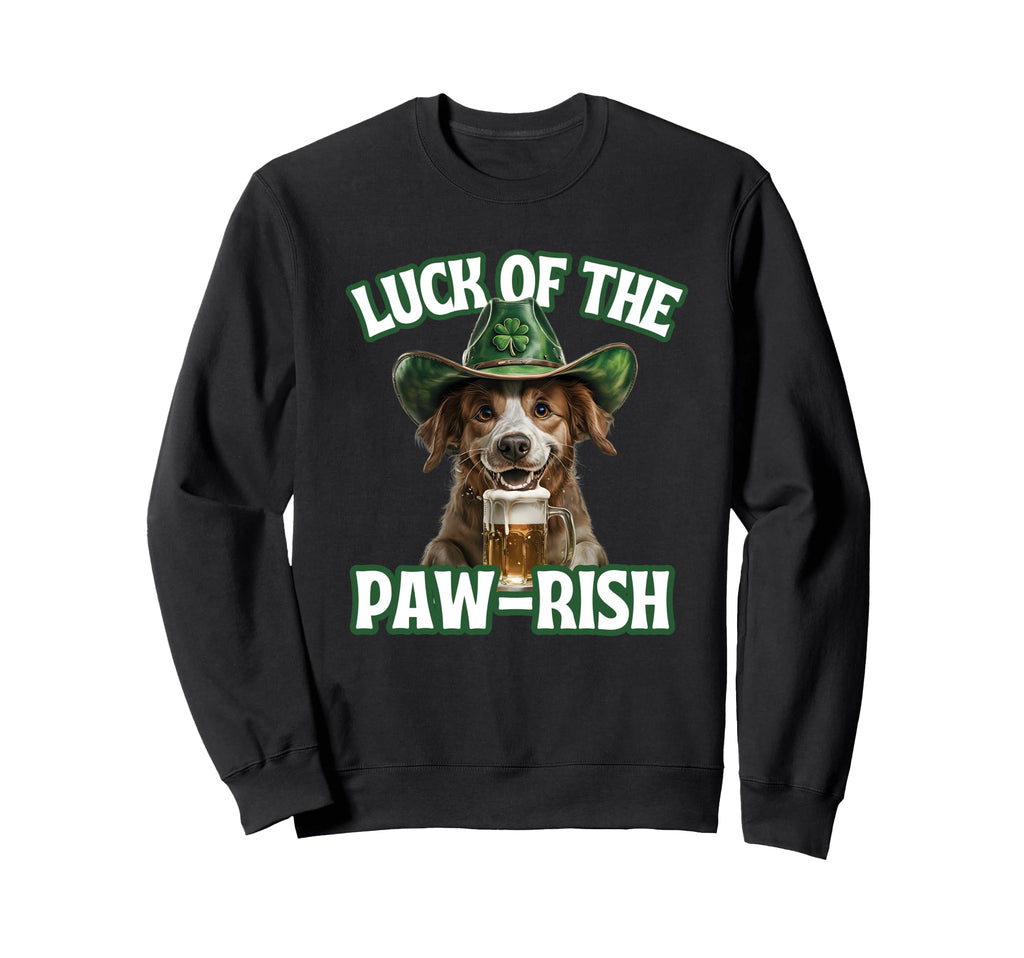 Luck Paw Rish St Patricks Day Dog Sweatshirt - Casual Everyday Wear Unisex - T-Shirt, Sweatshirt, Hoodie