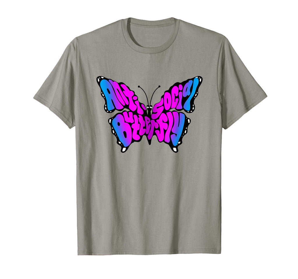 Anti Social Butterfly Beautiful Colorful T-Shirt - Minimalist Print Unisex - T-Shirt, Sweatshirt, Hoodie