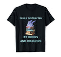 Easily Distracted Books And Dragons T-Shirt - Fun Novelty Design for Adults - T-Shirt, Sweatshirt, Hoodie