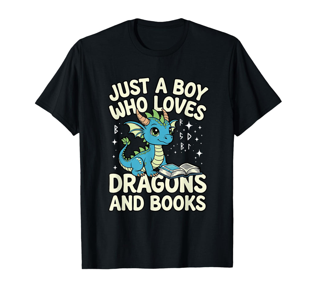 Just Who Loves Dragons And Books Fantasy T-Shirt - Graphic Print for Adults - T-Shirt, Sweatshirt, Hoodie