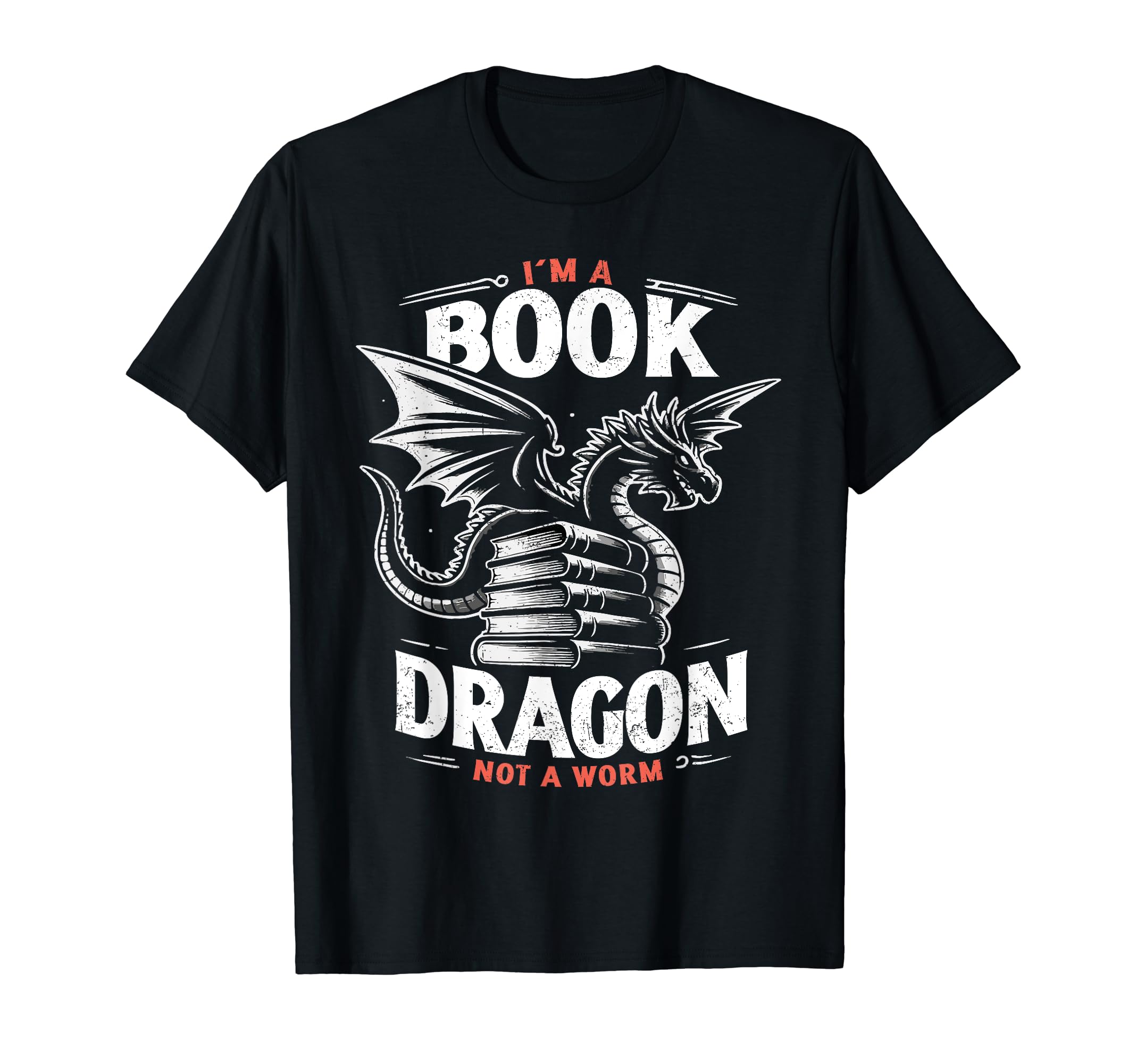 Reading Book Dragon Not Worm T-Shirt - Minimalist Print for Adults - T-Shirt, Sweatshirt, Hoodie