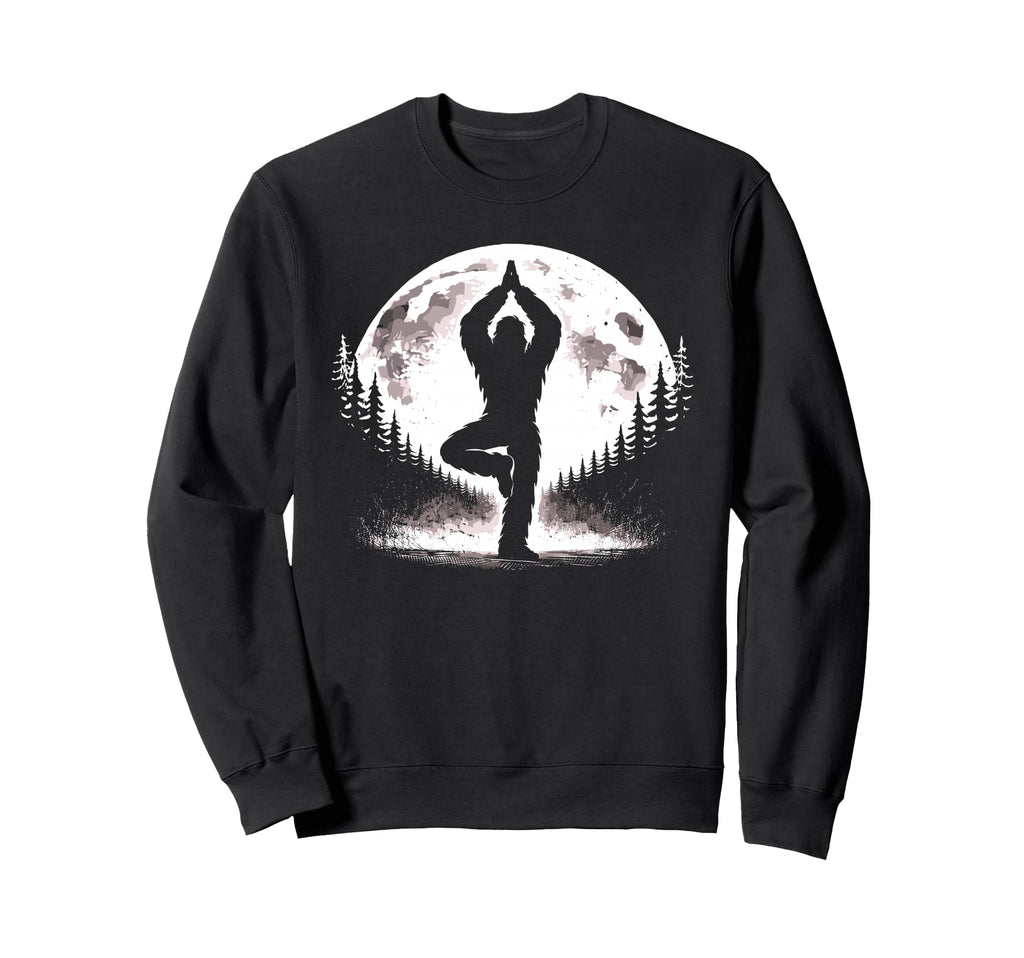 Bigfoot Yoga Pose Self Care Sweatshirt - Trendy Graphic for Adults - T-Shirt, Sweatshirt, Hoodie