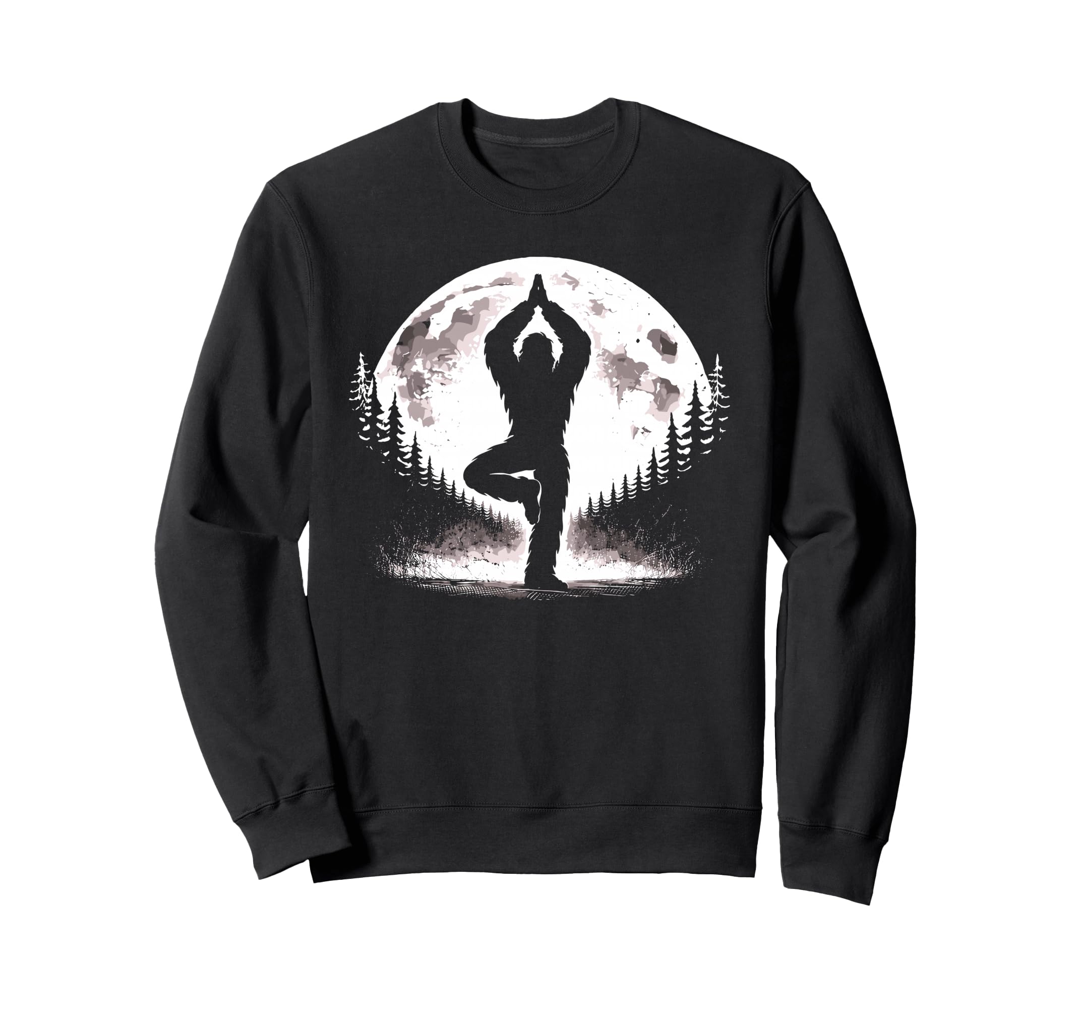 Bigfoot Yoga Pose Self Care Sweatshirt - Trendy Graphic for Adults - T-Shirt, Sweatshirt, Hoodie