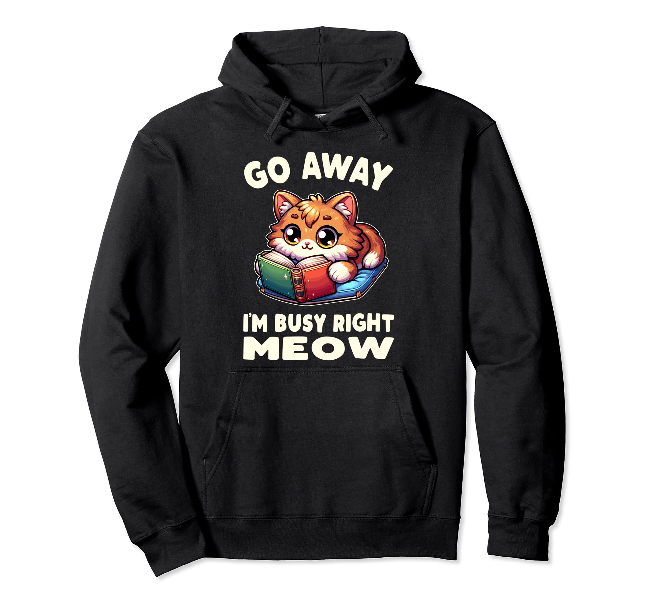 Reading Book Cat Library Reading Hoodie - Minimalist Print Men Women - T-Shirt, Sweatshirt, Hoodie