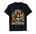 Easily Distracted Books And Dragons T-Shirt - Trendy Graphic Men Women - T-Shirt, Sweatshirt, Hoodie