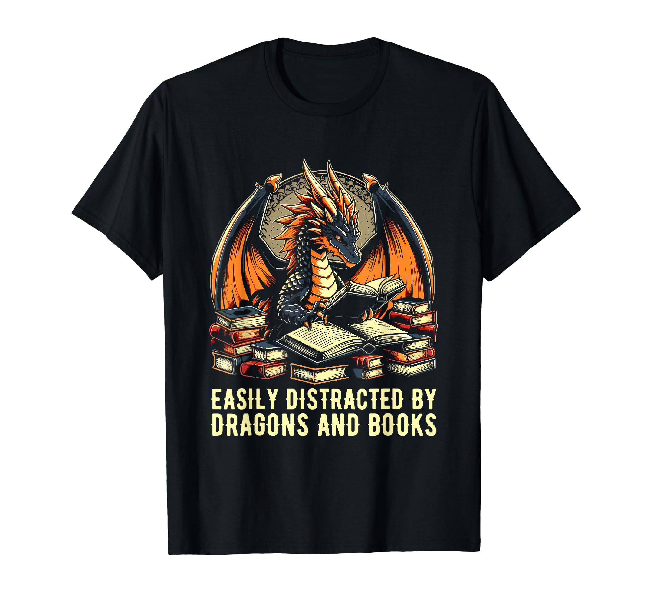 Easily Distracted Books And Dragons T-Shirt - Trendy Graphic Men Women - T-Shirt, Sweatshirt, Hoodie