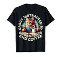 Easily Distracted Books Cats And Coffee T-Shirt - Unique Graphic Unisex - T-Shirt, Sweatshirt, Hoodie