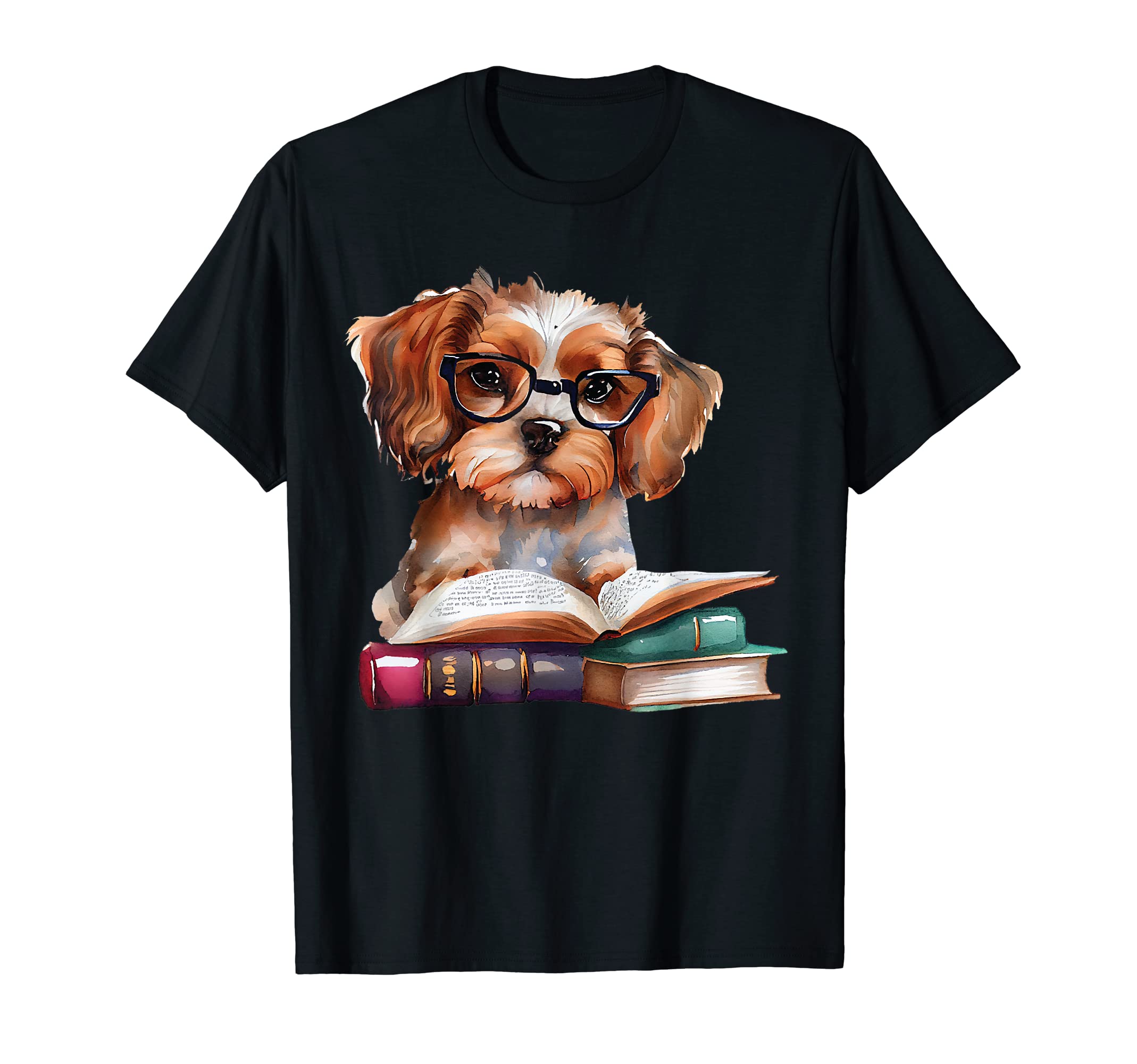 Book Dog Bibliophile Doglovers T-Shirt - Novelty Apparel for Adults - T-Shirt, Sweatshirt, Hoodie