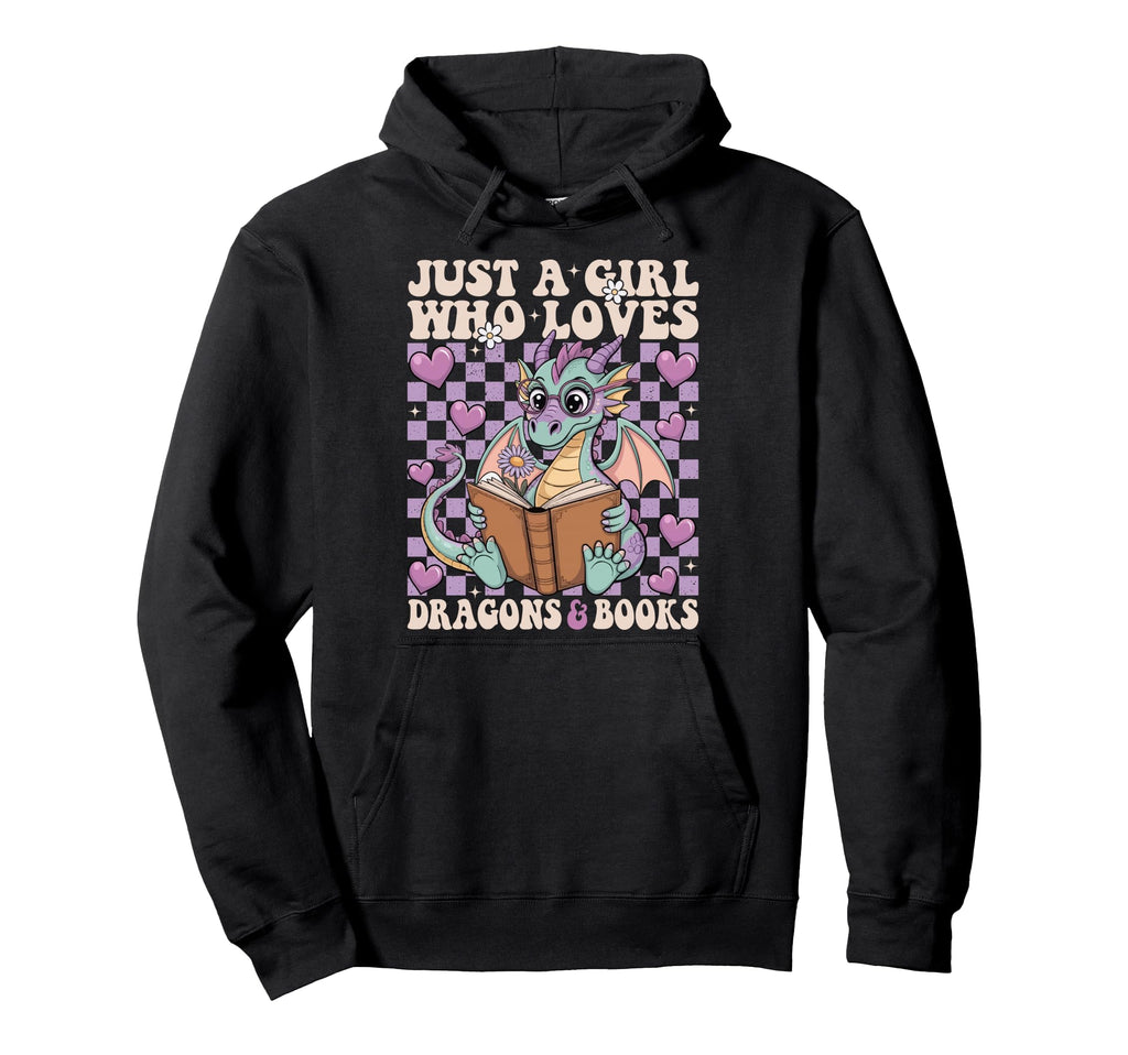 Just Who Loves Dragons And Books Dragon Hoodie - Novelty Apparel Men Women - T-Shirt, Sweatshirt, Hoodie