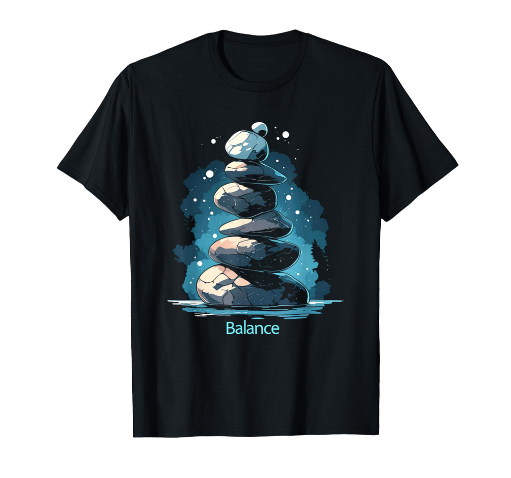 Zen Balancing Stones Art Mindfulness T-Shirt - Aesthetic Graphic Men Women - T-Shirt, Sweatshirt, Hoodie