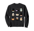 Halloween Reading Cats Ghosts Sweatshirt - Casual Everyday Wear for Adults - T-Shirt, Sweatshirt, Hoodie