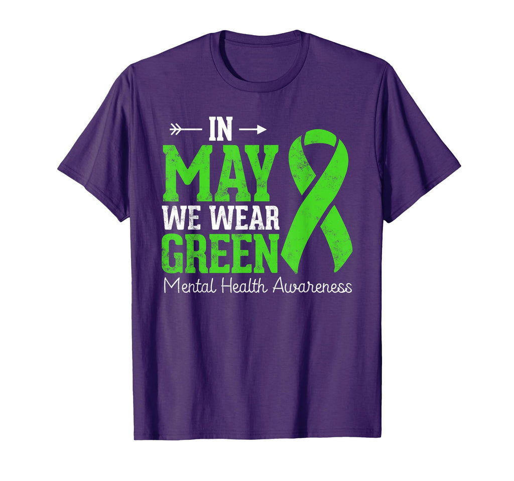 May We Wear Green Ribbon Mental Health T-Shirt - Unique Graphic Men Women - T-Shirt, Sweatshirt, Hoodie