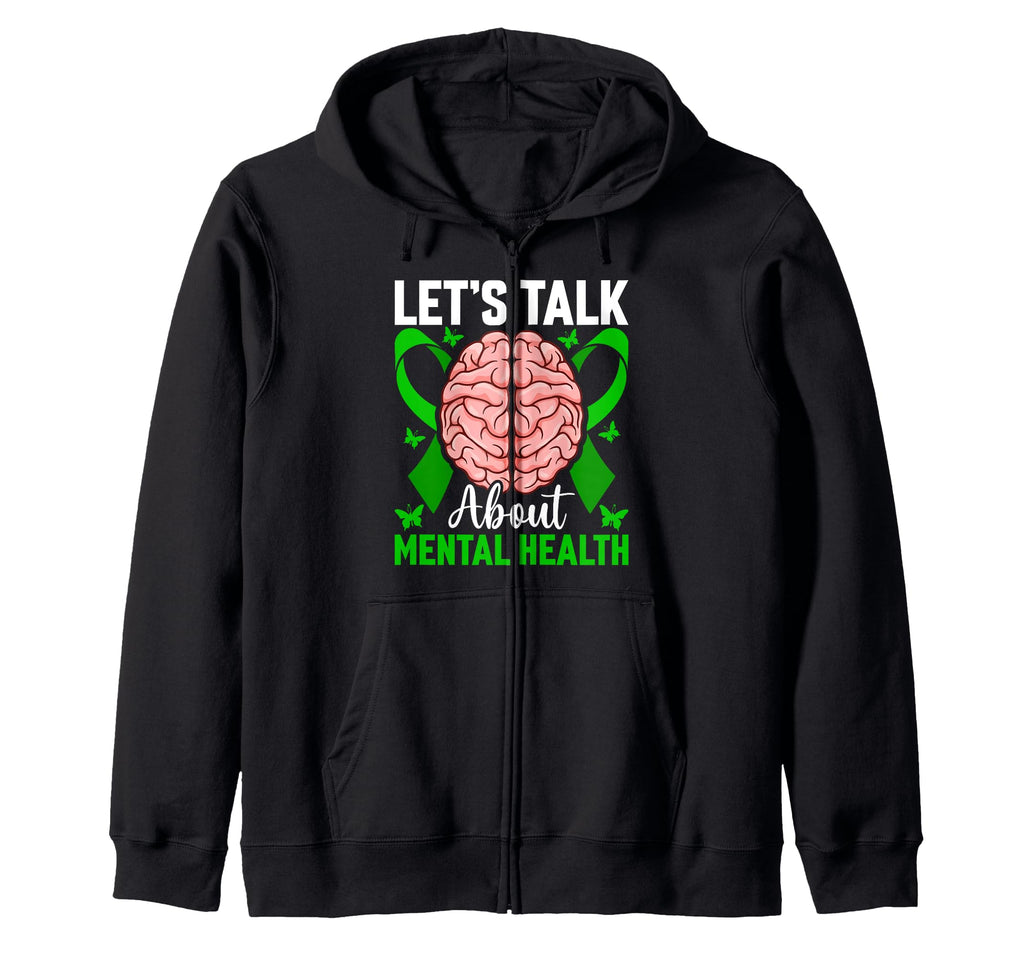 Mental Health Awareness Ribbon Items Hoodie - Novelty Apparel Men Women - T-Shirt, Sweatshirt, Hoodie