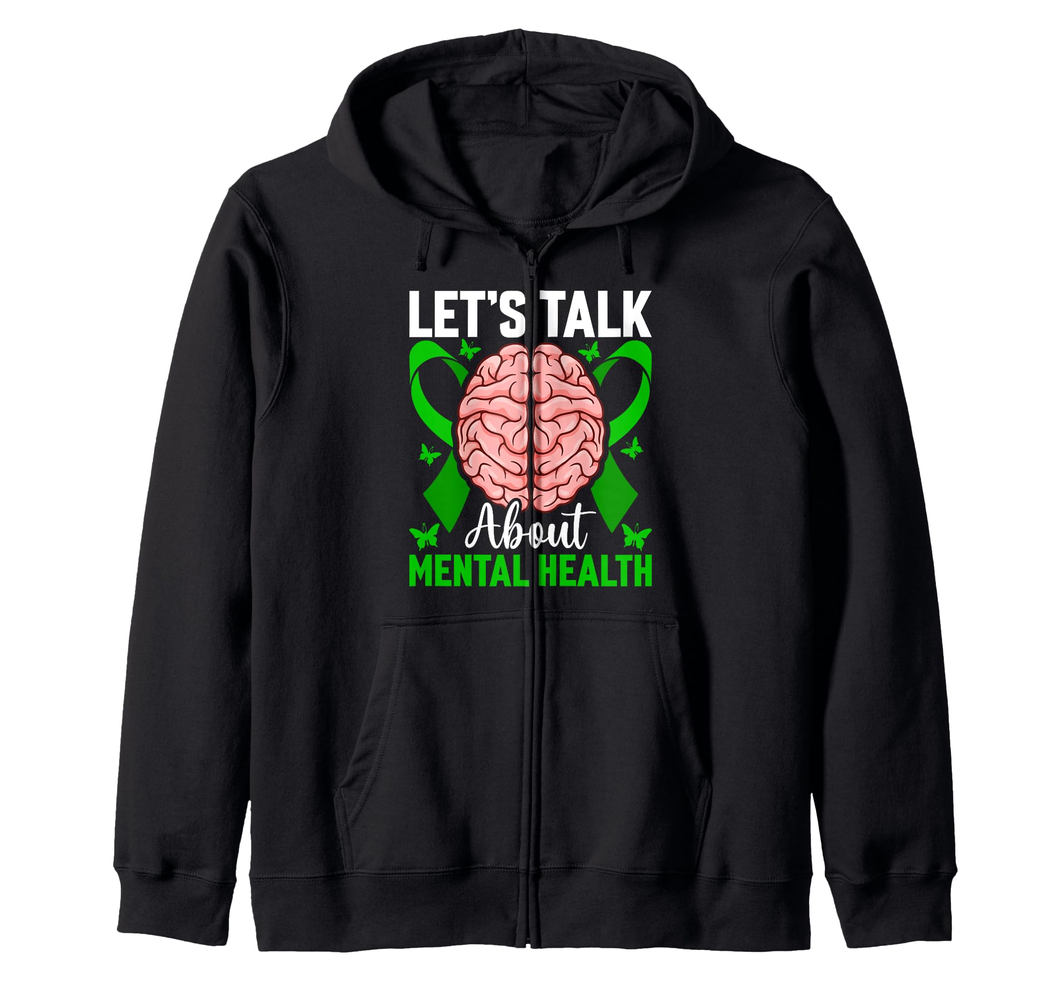 Mental Health Awareness Ribbon Items Hoodie - Novelty Apparel Men Women - T-Shirt, Sweatshirt, Hoodie