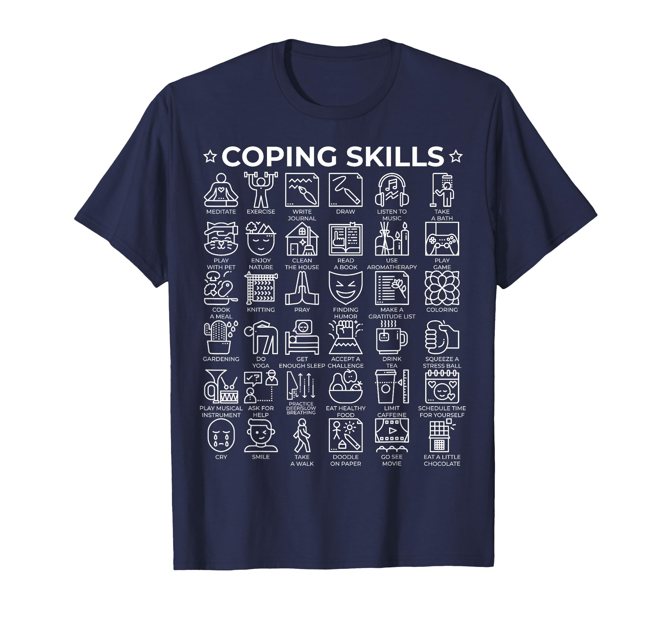 Coping Skills Mental Health Awareness T-Shirt - Trendy Graphic for Adults - T-Shirt, Sweatshirt, Hoodie