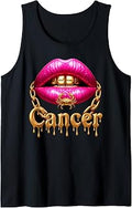Cancer Woman Zodiac Birthday Horoscope Pink Lips Gold Chain Tank Top Unisex T-shirt, Sweatshirt, Hoodie, Long Sleeve Tee - T-Shirt, Sweatshirt, Hoodie