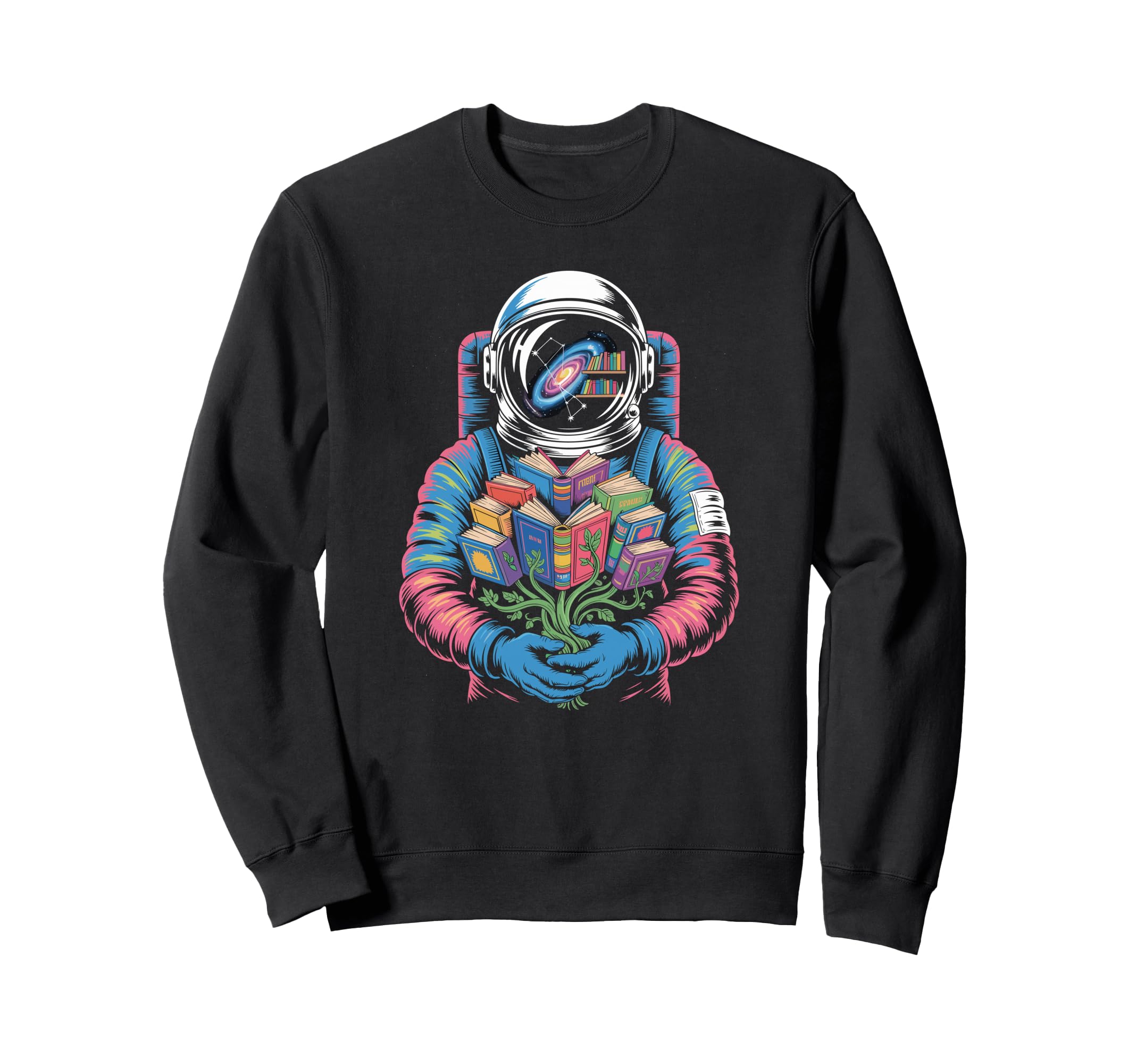 Cosmic Reader Exploring Magical Sweatshirt - Graphic Print for Adults - T-Shirt, Sweatshirt, Hoodie