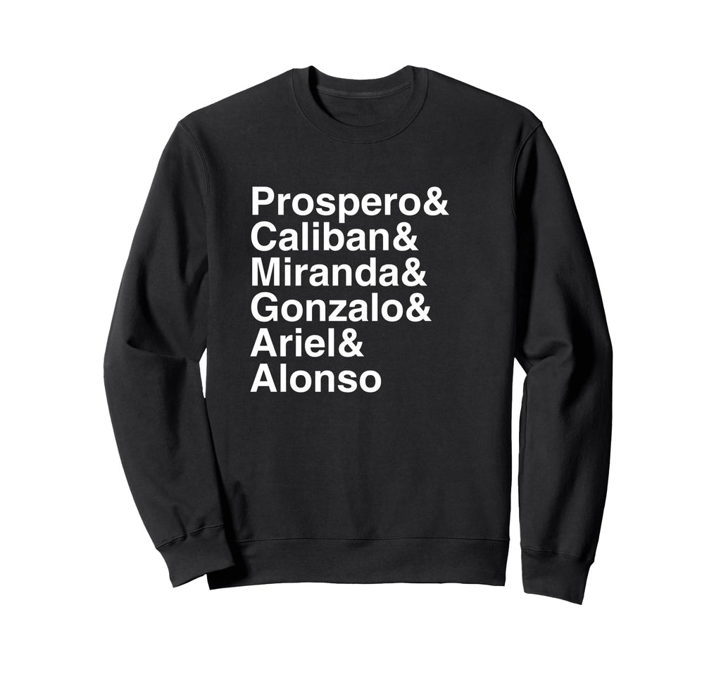 Shakespeare Tempest Character List Sweatshirt - Minimalist Print Unisex - T-Shirt, Sweatshirt, Hoodie