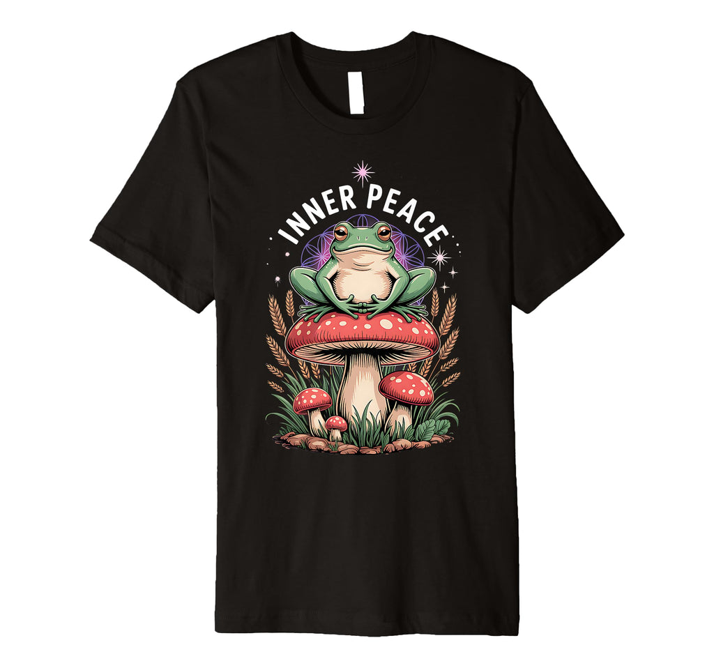 Mindfulness Frog Mushroom T-Shirt - Casual Everyday Wear Men Women - T-Shirt, Sweatshirt, Hoodie