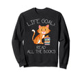Bookworm Cat Books Reader Reading Sweatshirt - Novelty Apparel Men Women - T-Shirt, Sweatshirt, Hoodie