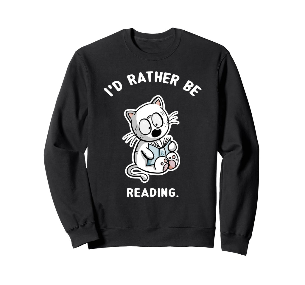 Funny Reading Nerd Cat Book Lover Sweatshirt - Novelty Apparel Men Women - T-Shirt, Sweatshirt, Hoodie