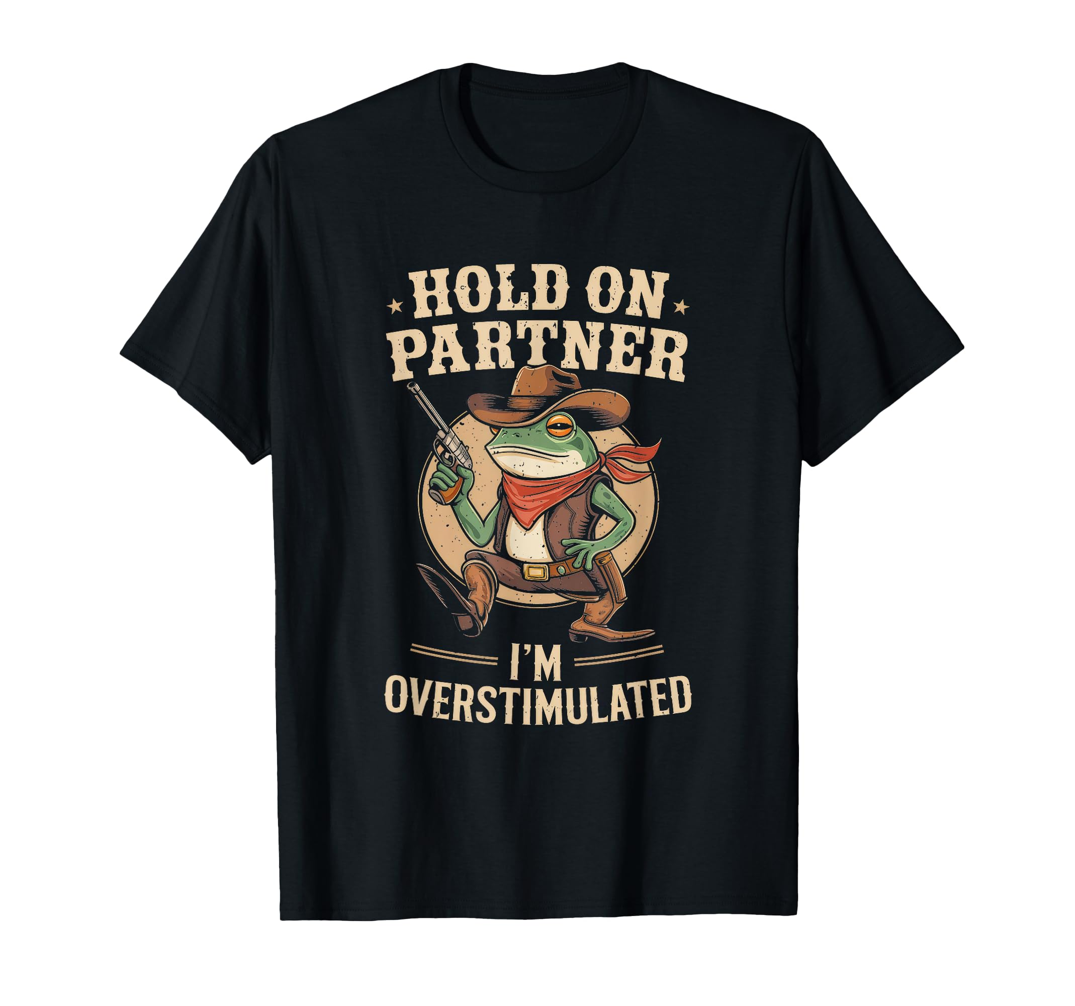 Hold Partner Im Overstimulated Funny T-Shirt - Minimalist Print for Adults - T-Shirt, Sweatshirt, Hoodie