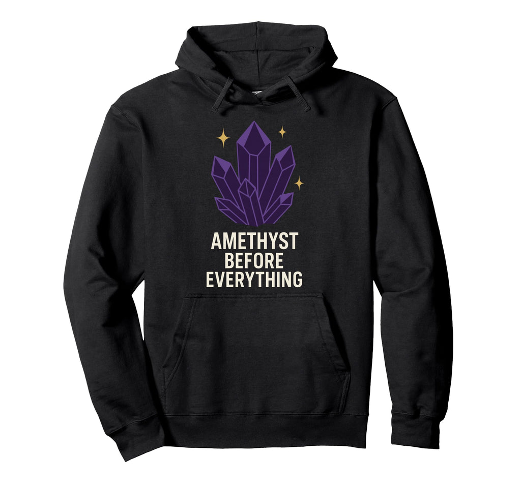 Amethyst Addict Healing Crystal Energy Hoodie - Streetwear Style Men Women - T-Shirt, Sweatshirt, Hoodie