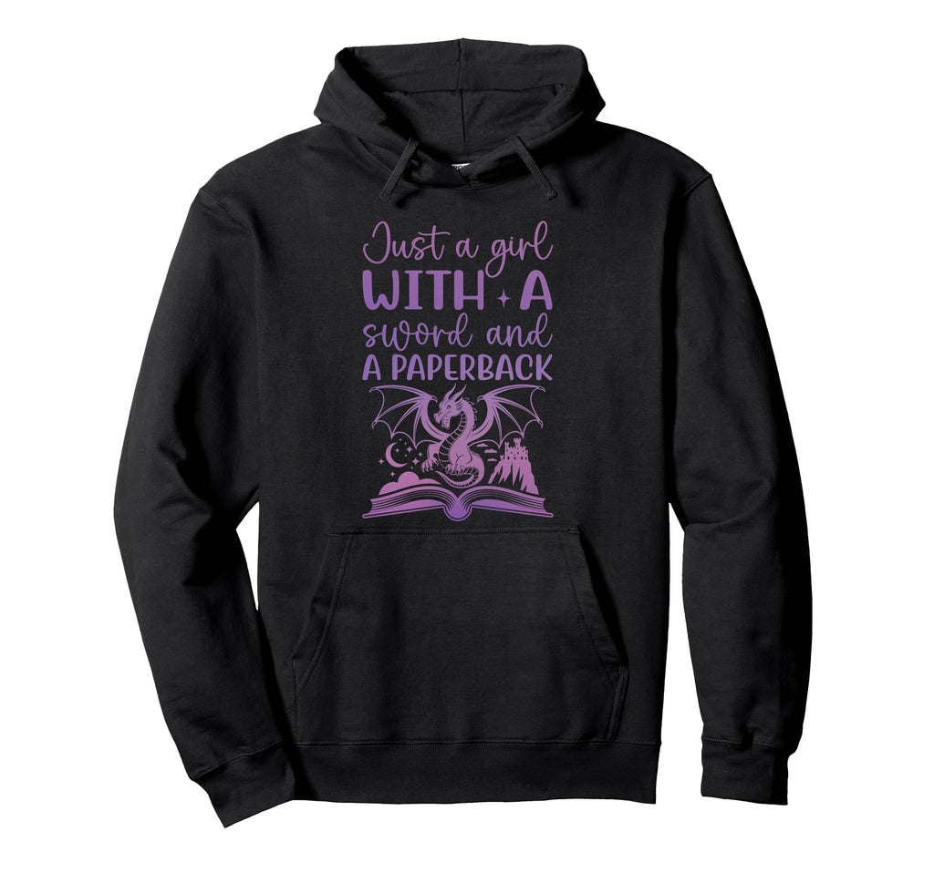 Just Sword And Paperback Fantasy Hoodie - Fun Novelty Design Men Women - T-Shirt, Sweatshirt, Hoodie