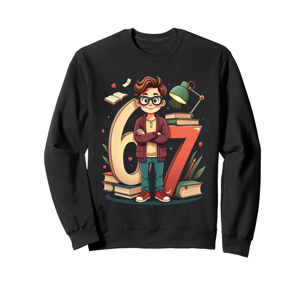 Six Seven Librarian Meme Book Nerd Sweatshirt - Novelty Apparel Unisex - T-Shirt, Sweatshirt, Hoodie