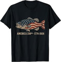 250 Years 1776-2026 Bass Fishing 250th Anniversary 4th July T-Shirt Unisex T-shirt, Sweatshirt, Hoodie, Long Sleeve Tee - T-Shirt, Sweatshirt, Hoodie