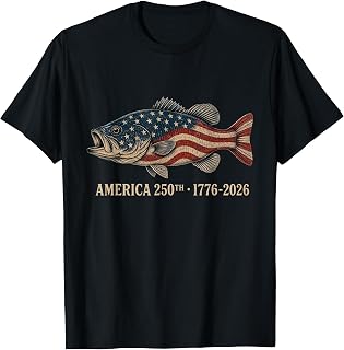 250 Years 1776-2026 Bass Fishing 250th Anniversary 4th July T-Shirt Unisex T-shirt, Sweatshirt, Hoodie, Long Sleeve Tee - T-Shirt, Sweatshirt, Hoodie