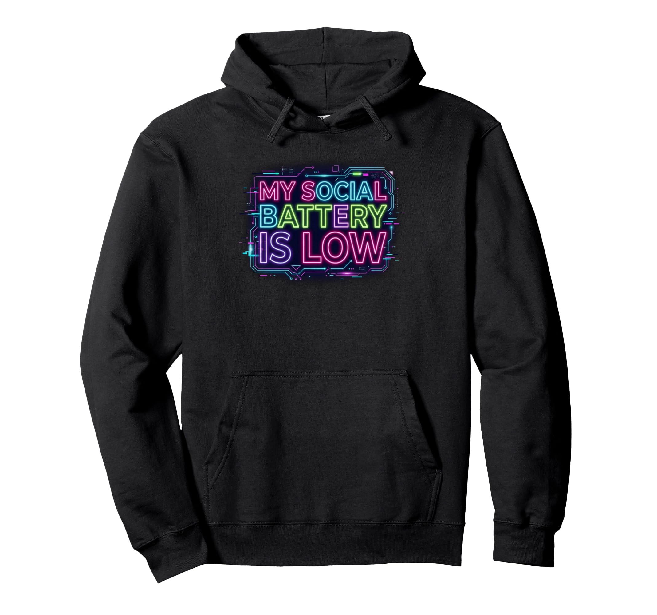 My Social Battery Is Low Introverts Hoodie - Custom Art Print Unisex - T-Shirt, Sweatshirt, Hoodie