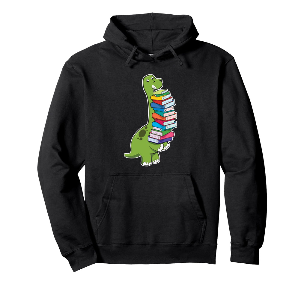 Dinosaur Carrying Books Love Book Kawaii Hoodie - Graphic Print Unisex - T-Shirt, Sweatshirt, Hoodie