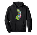 Dinosaur Carrying Books Love Book Kawaii Hoodie - Graphic Print Unisex - T-Shirt, Sweatshirt, Hoodie