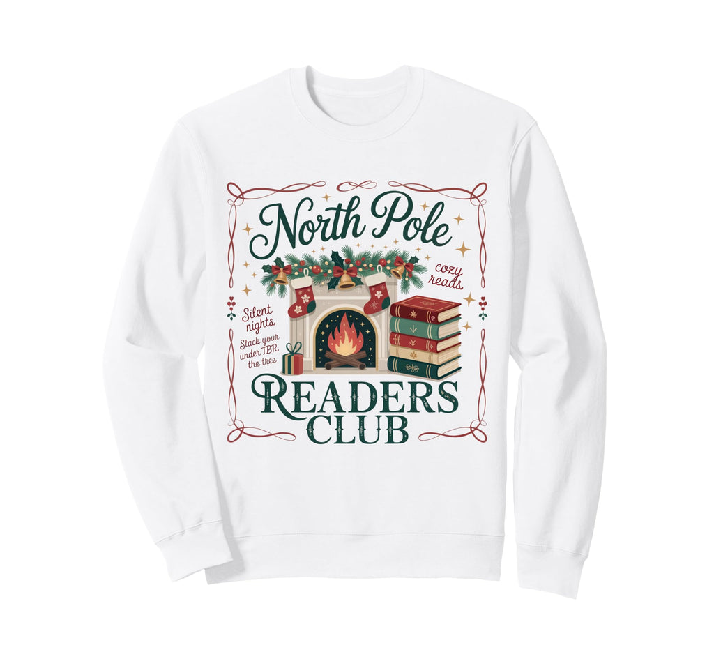 North Pole Readers Club Cozy Vibes Sweatshirt - Trendy Graphic for Adults - T-Shirt, Sweatshirt, Hoodie