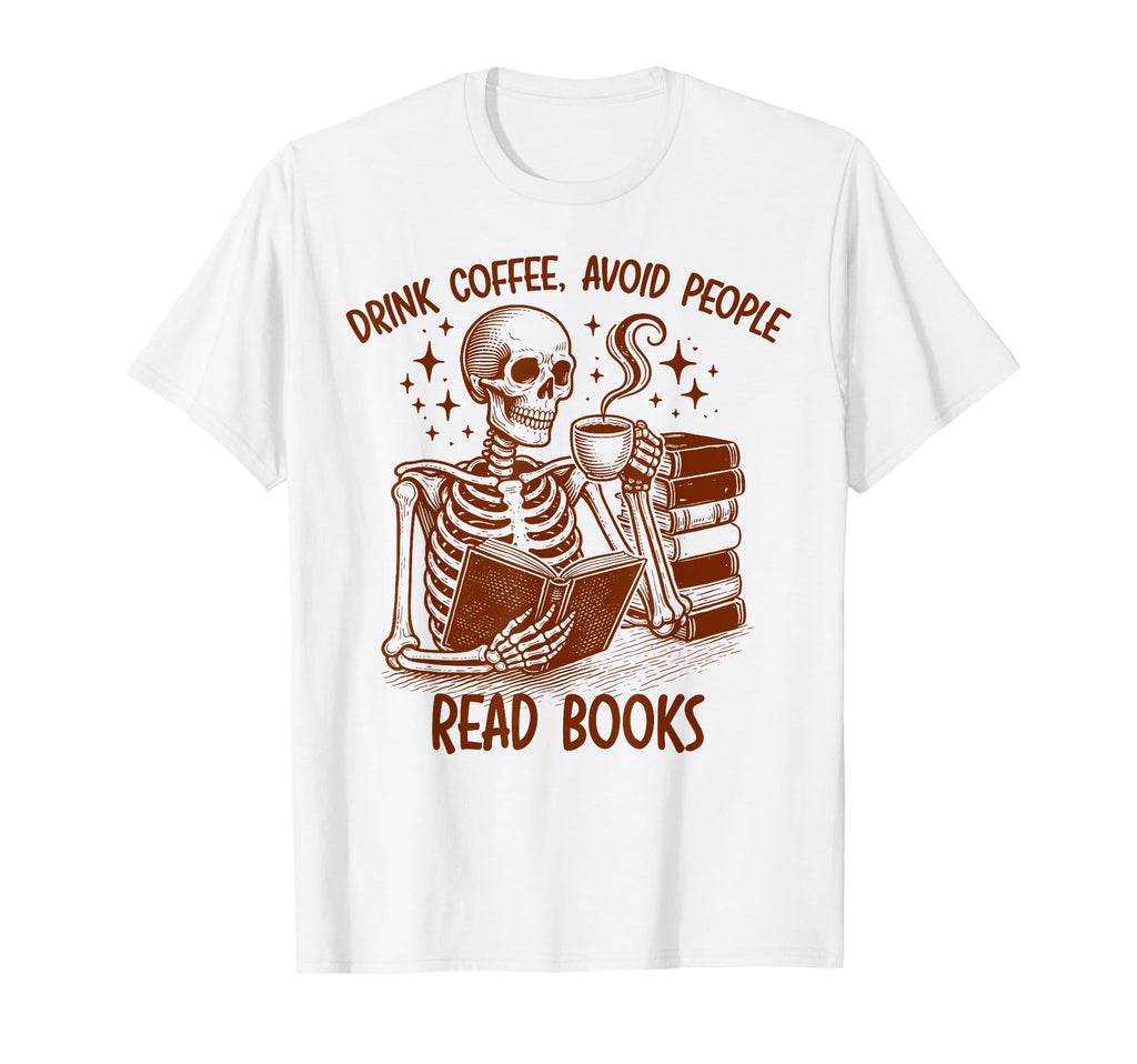 Coffee Book Lover Drink Coffee Avoid T-Shirt - Graphic Print for Adults - T-Shirt, Sweatshirt, Hoodie