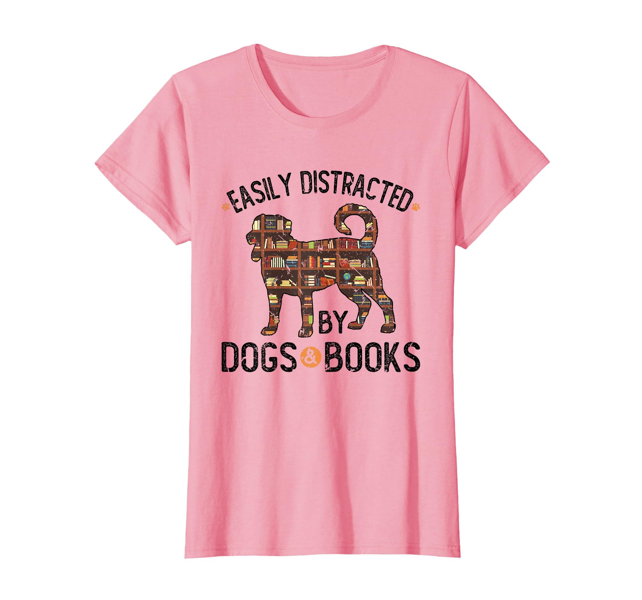 Reading Easily Distracted Dogs Books T-Shirt - Minimalist Print for Adults - T-Shirt, Sweatshirt, Hoodie