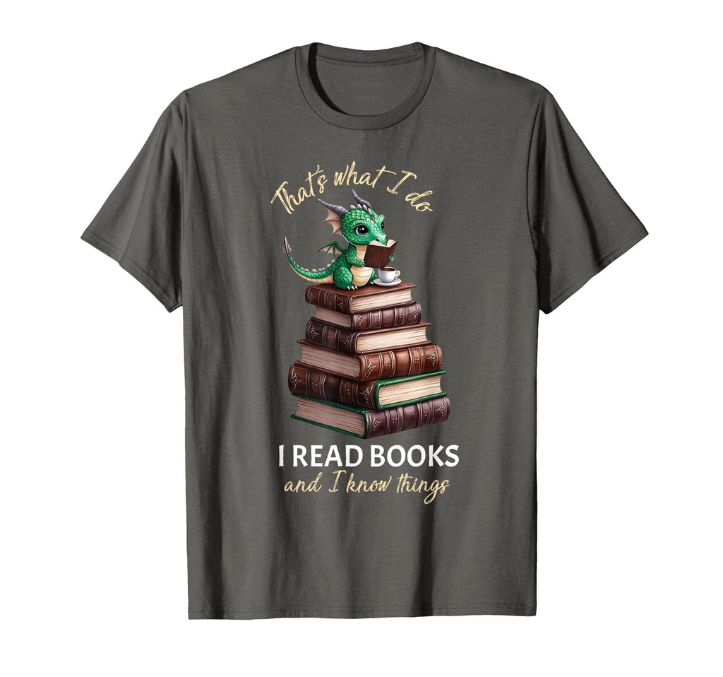 Librarian Bibliophile Dragon T-Shirt - Casual Everyday Wear Men Women - T-Shirt, Sweatshirt, Hoodie