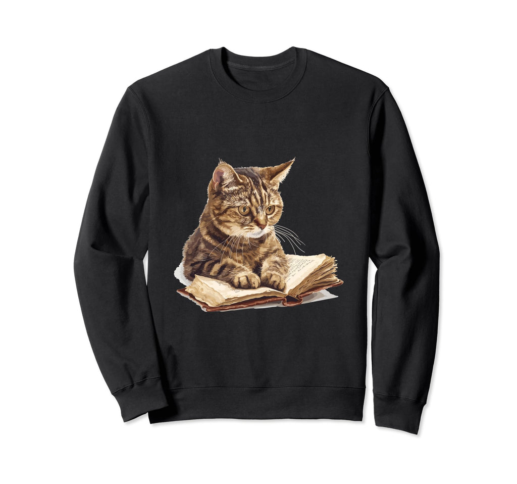 Cats And Books Reading Bookworm Sweatshirt - Streetwear Style for Adults - T-Shirt, Sweatshirt, Hoodie