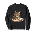 Cats And Books Reading Bookworm Sweatshirt - Streetwear Style for Adults - T-Shirt, Sweatshirt, Hoodie